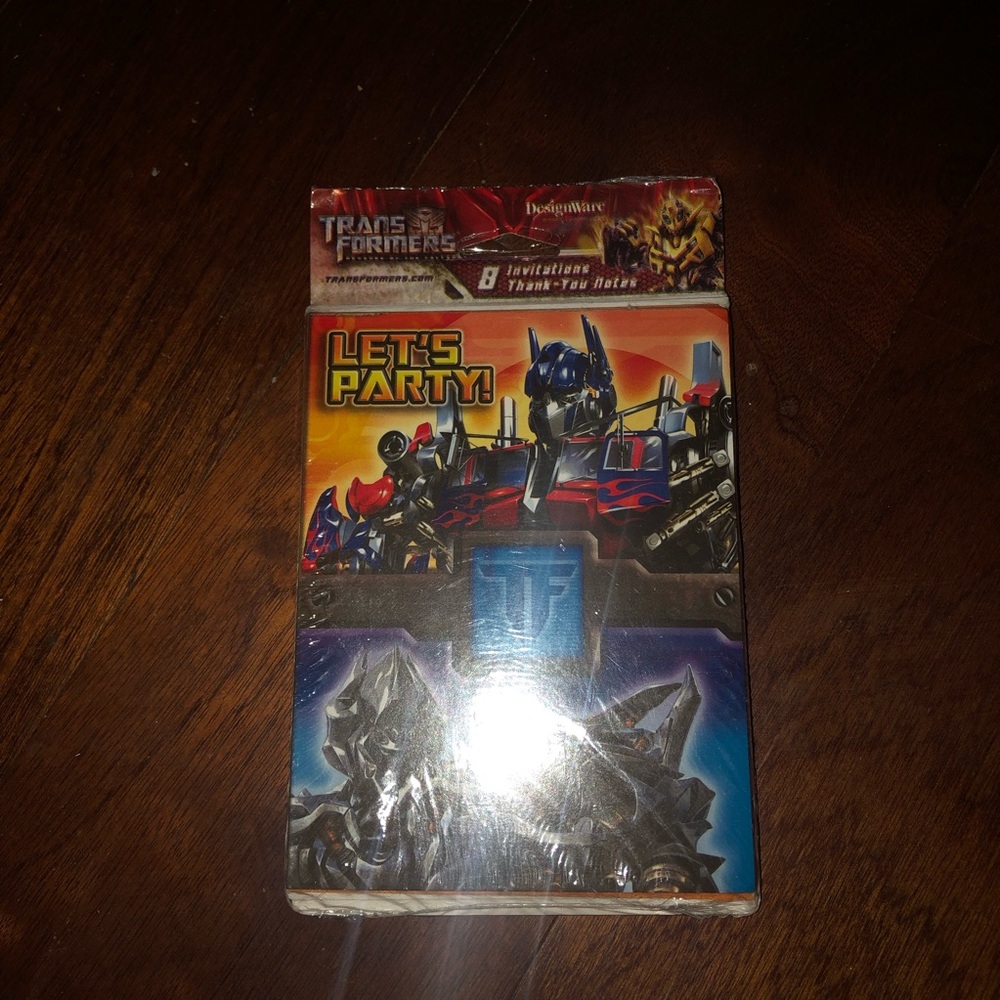 Transformers invited birthday card for kids